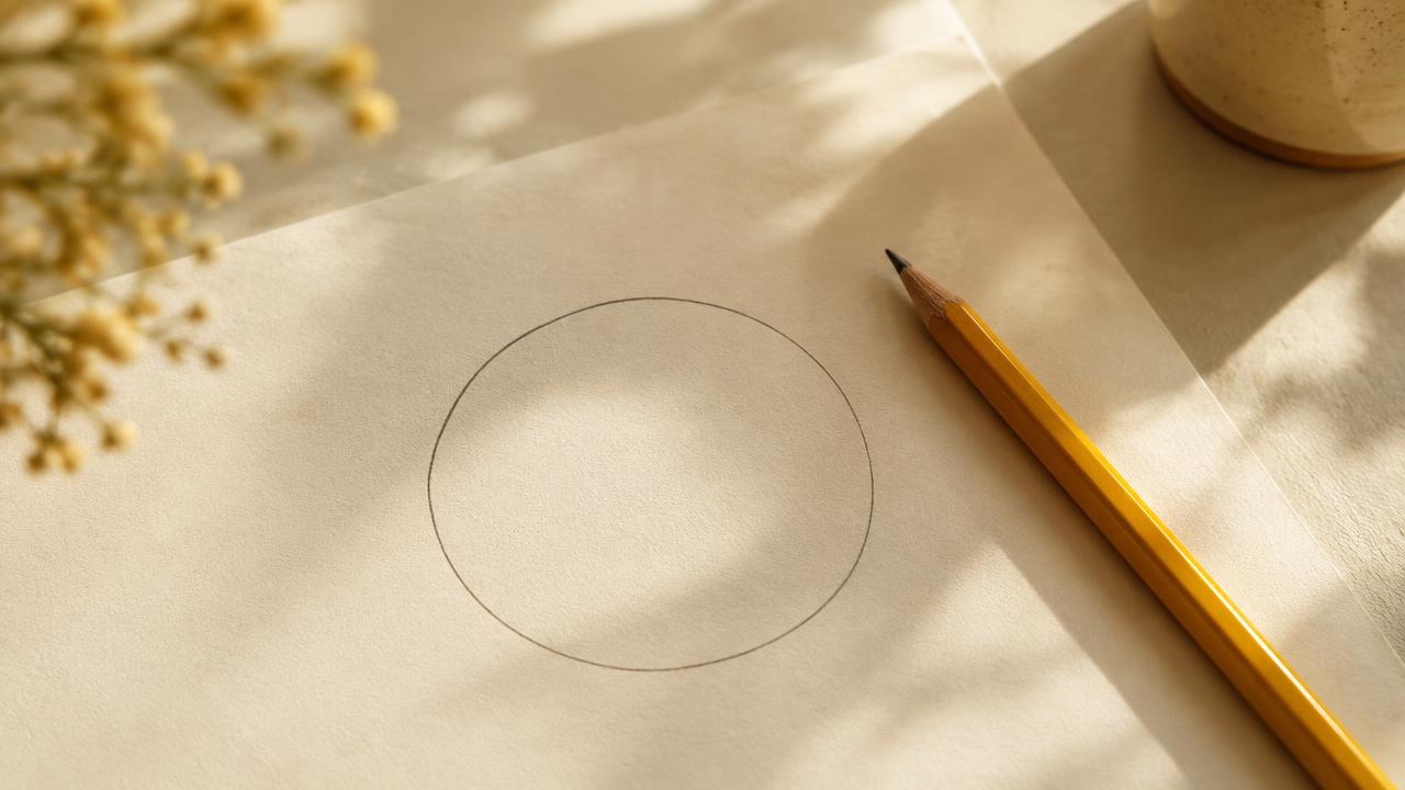 Ein ordentlich, aber nicht makellos gedeckter Schreibtisch am späten Nachmittag